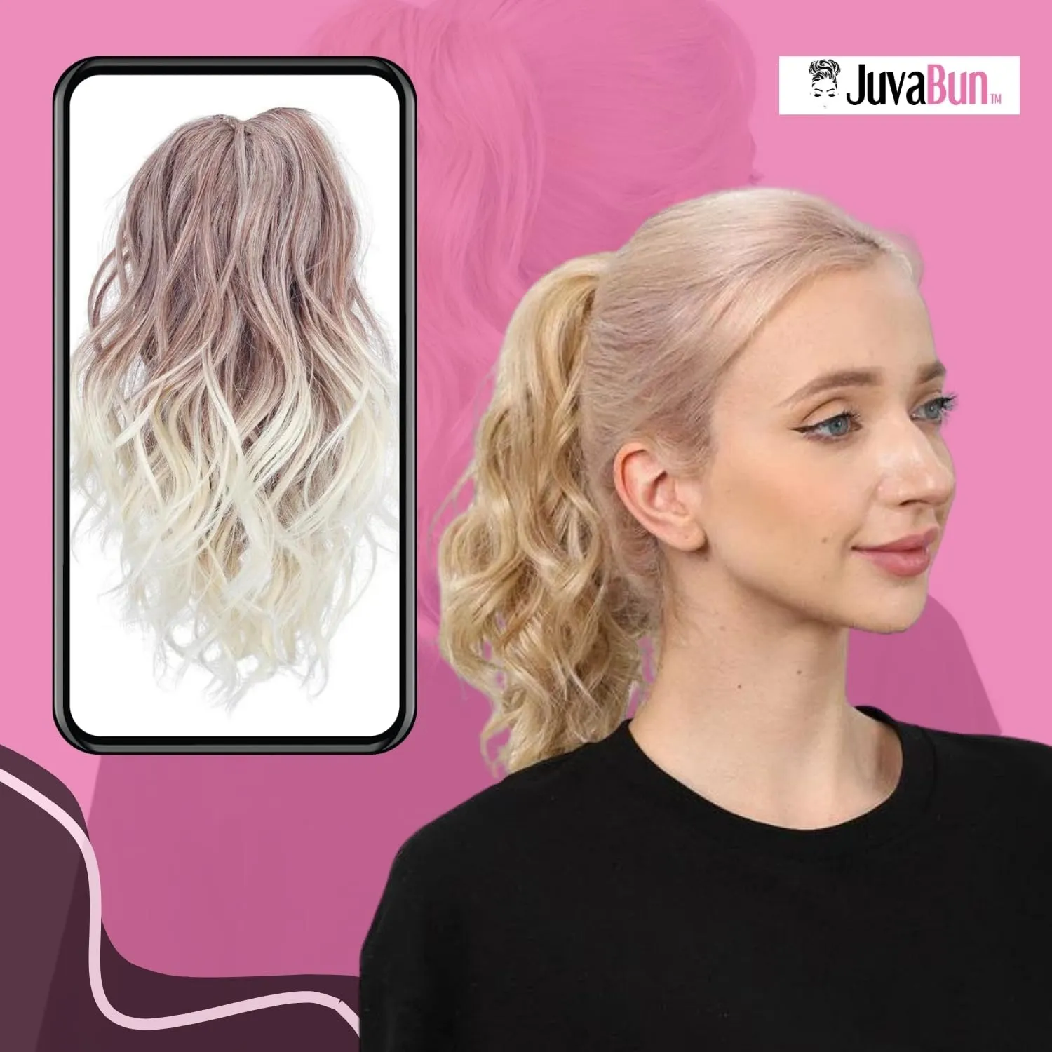 JUVABUN Claw Clip Beach Waves Ponytail Extension 12" - Beach Blonde | Hair Extension Clips | Ponytail Extension Human Hair |Hair Extensions Washable Realistic And Synthetic Hairpiece | Beach Blonde