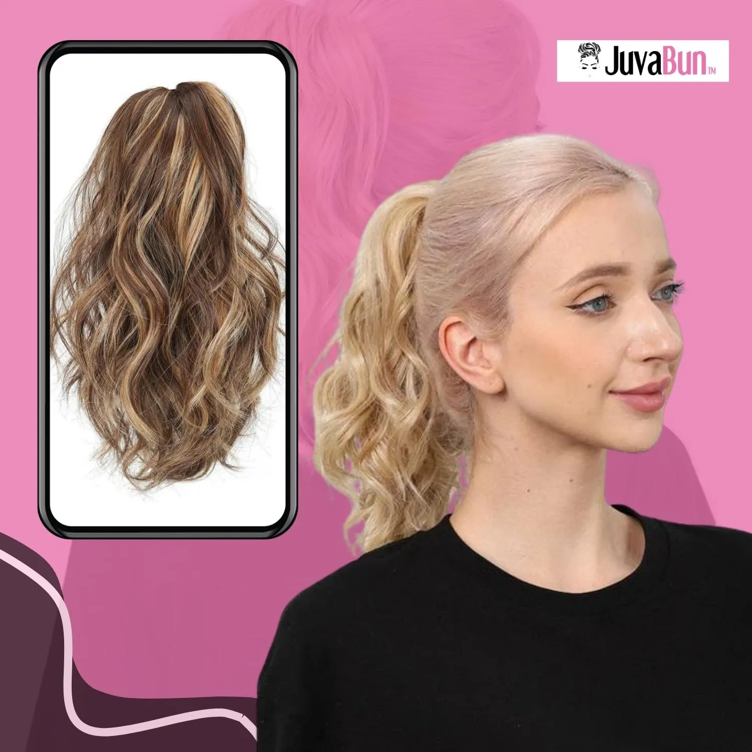 Juvabun Claw Clip Beach Waves Ponytail Extension 12" -Brownish Blonde | Hair Extension Clips | Ponytail Extension Human Hair | Hair Extensions Washable Realistic And Synthetic Hairpiece