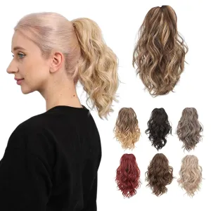 Juvabun Claw Clip Beach Waves Ponytail Extension 12" -Brownish Blonde | Hair Extension Clips | Ponytail Extension Human Hair | Hair Extensions Washable Realistic And Synthetic Hairpiece