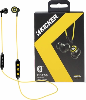KICKER Bluetooth Wireless Earbuds | Passive Noise Reducing Headphones Earbuds w/Built-in Mic with Multi Function Button Volume Control | Sweat and Water Resistant