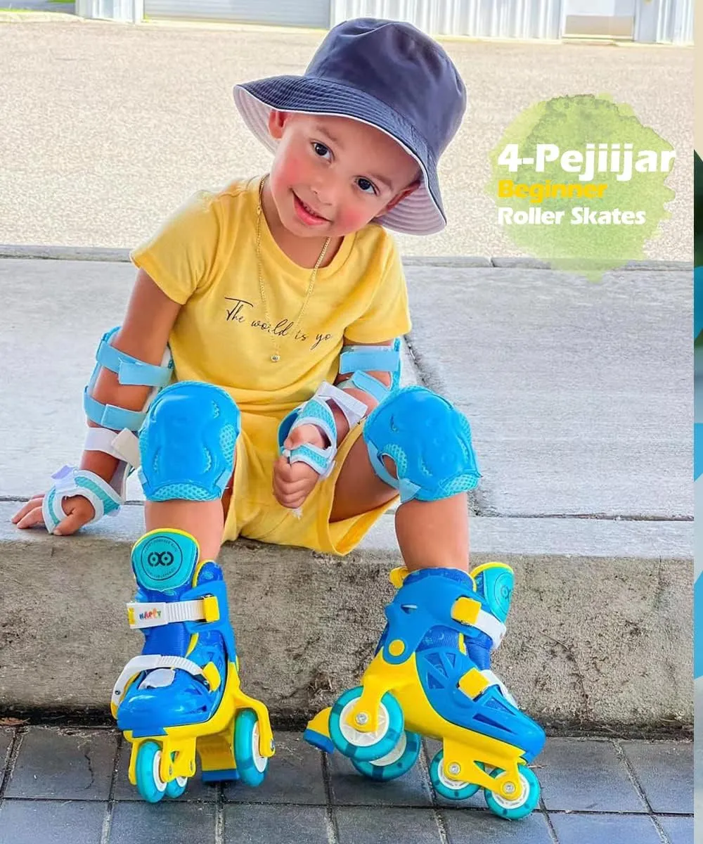 Kids Quad Roller Skate,Roller Skates for Girls Boys,3-Point Balance Roller Shoes for Beginners