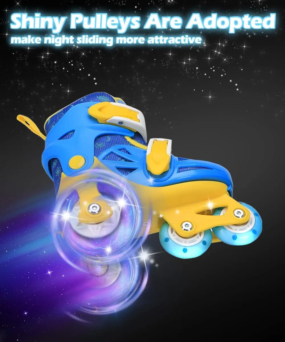 Kids Quad Roller Skate,Roller Skates for Girls Boys,3-Point Balance Roller Shoes for Beginners