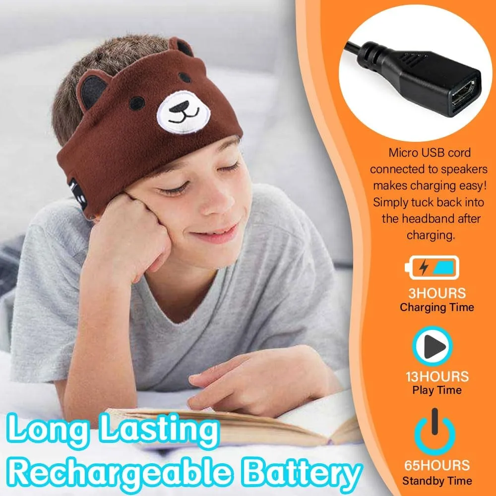 Kids Wireless Headphones, Over Ear Headphones for Children & Toddlers, with Thin Speakers & Super Soft Fleece Headband (Fox)