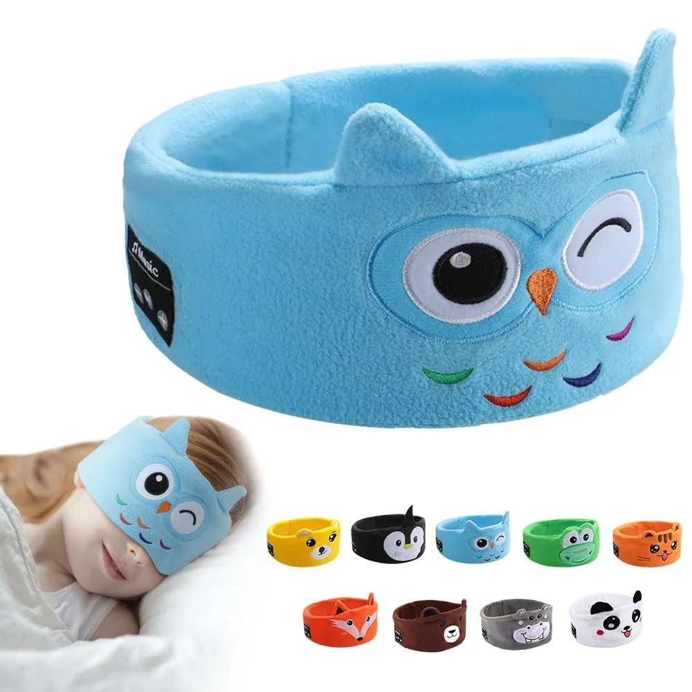 Kids Wireless Headphones, Over Ear Headphones for Children & Toddlers, with Thin Speakers & Super Soft Fleece Headband (Owl)