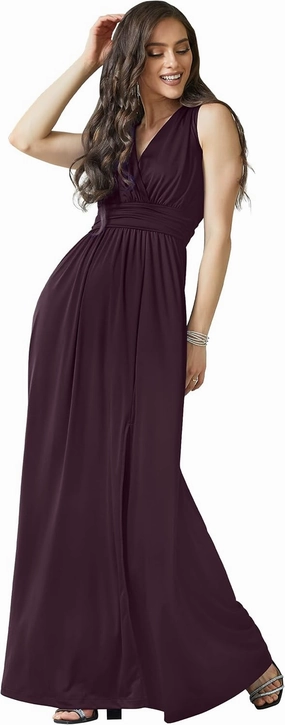 KOH KOH Womens Long Sleeveless Bridesmaid Cocktail Evening Maxi Dress