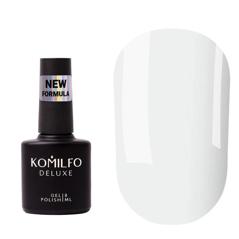Komilfo Color Base 8ml White Red Milky, Medium density, self-leveling. Fast coverage. Soft, flesh-colored shades, Long -lasting up to 21 days, Nail Gel Polish Led Uv (Base Milky White Intense, 8ml)