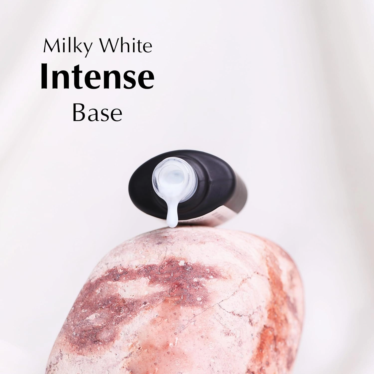 Komilfo Color Base 8ml White Red Milky, Medium density, self-leveling. Fast coverage. Soft, flesh-colored shades, Long -lasting up to 21 days, Nail Gel Polish Led Uv (Base Milky White Intense, 15ml)
