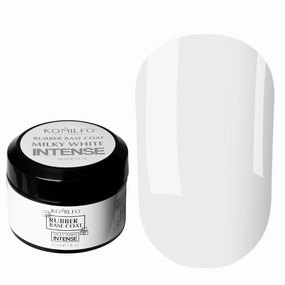Komilfo Color Base Coat, self-leveling. Long-lasting Nail Gel Polish Led Uv (Base Milky White Intense, 30ml)