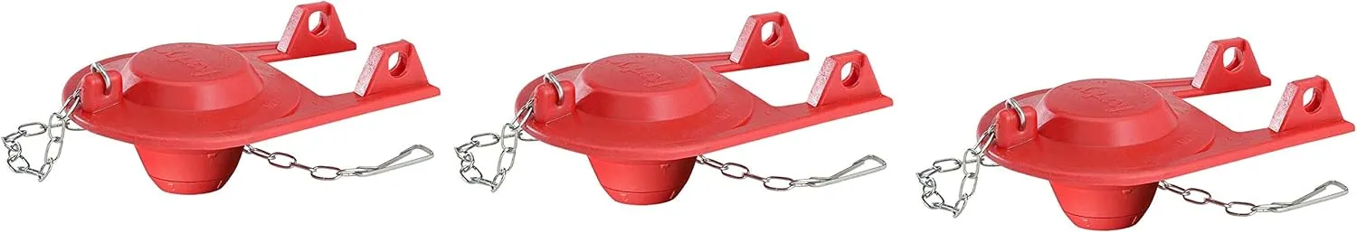 Korky 100BP Ultra High Performance Flapper Fits Most Toilets - Long Lasting Rubber - Easy to Install - Made in USA Small Red (Тhree Pаck)