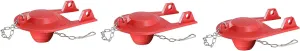 Korky 100BP Ultra High Performance Flapper Fits Most Toilets - Long Lasting Rubber - Easy to Install - Made in USA Small Red (Тhree Pаck)