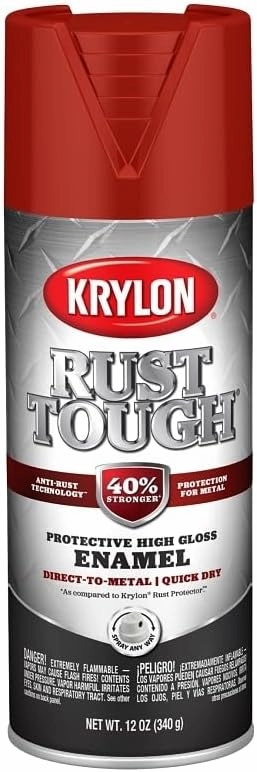 Krylon K09230007 'Rust Tough' Cherry Red Rust Preventive Enamel - 12 oz. Aerosol