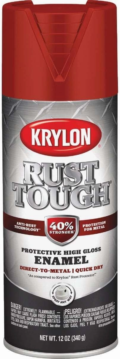 Krylon K09230007 'Rust Tough' Cherry Red Rust Preventive Enamel - 12 oz. Aerosol