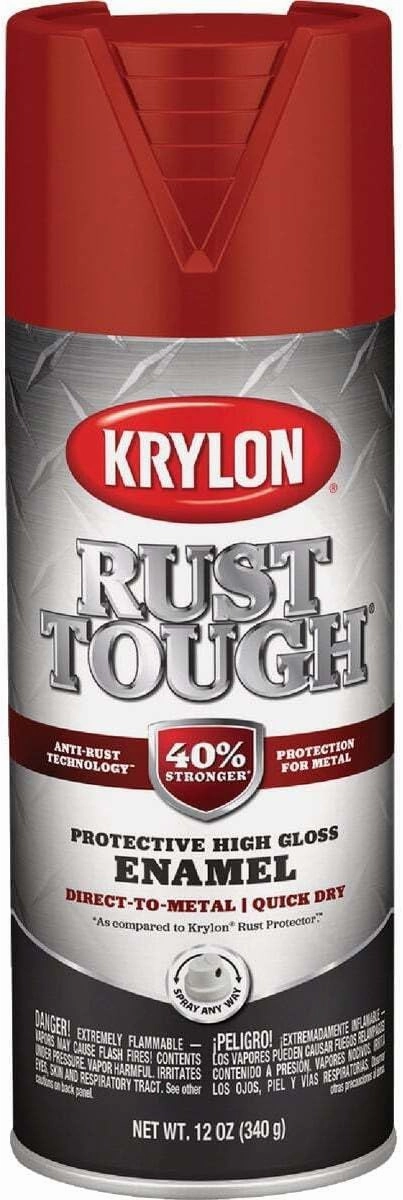 Krylon K09230007 'Rust Tough' Cherry Red Rust Preventive Enamel - 12 oz. Aerosol