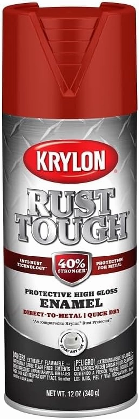 Krylon K09230007 'Rust Tough' Cherry Red Rust Preventive Enamel - 12 oz. Aerosol