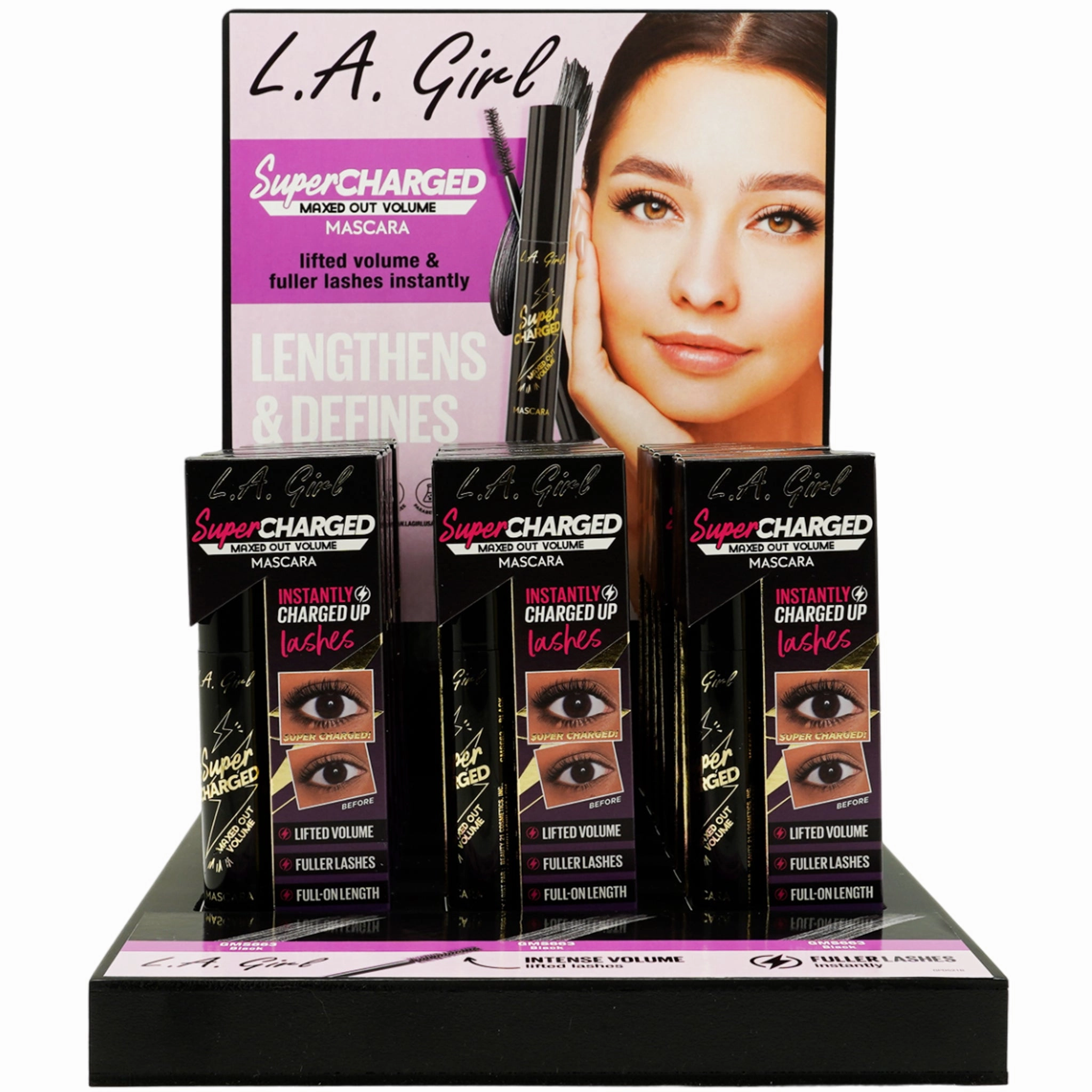 L.A. Girl Super Charged Mascara - Wholesale Display 18 Units (GPD521)