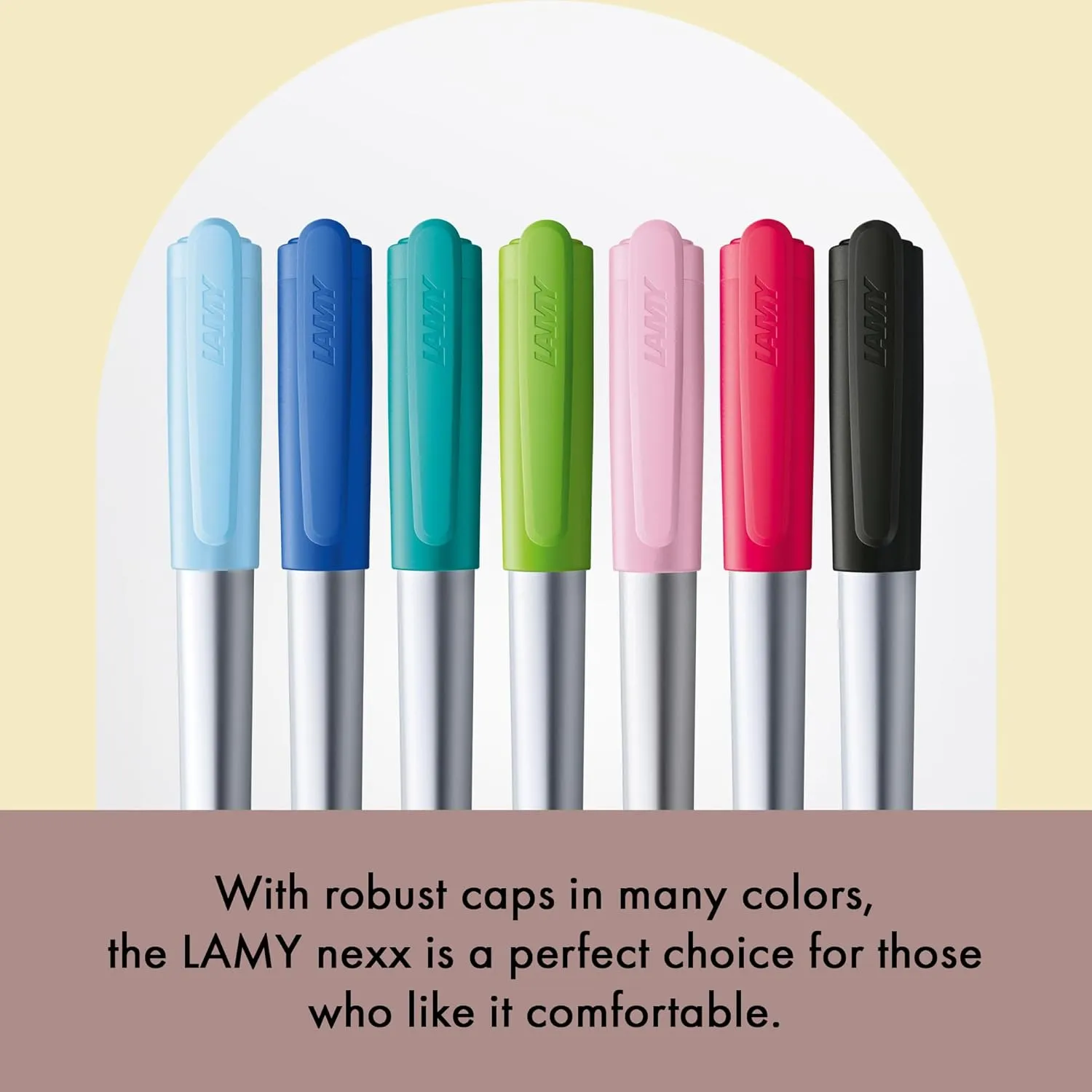 LAMY nexx crimson – Fountain Pen with slip-proof grip & polished steel nib in size M - triangular aluminum body - including LAMY T 10 blue cartridge - Right-Handed