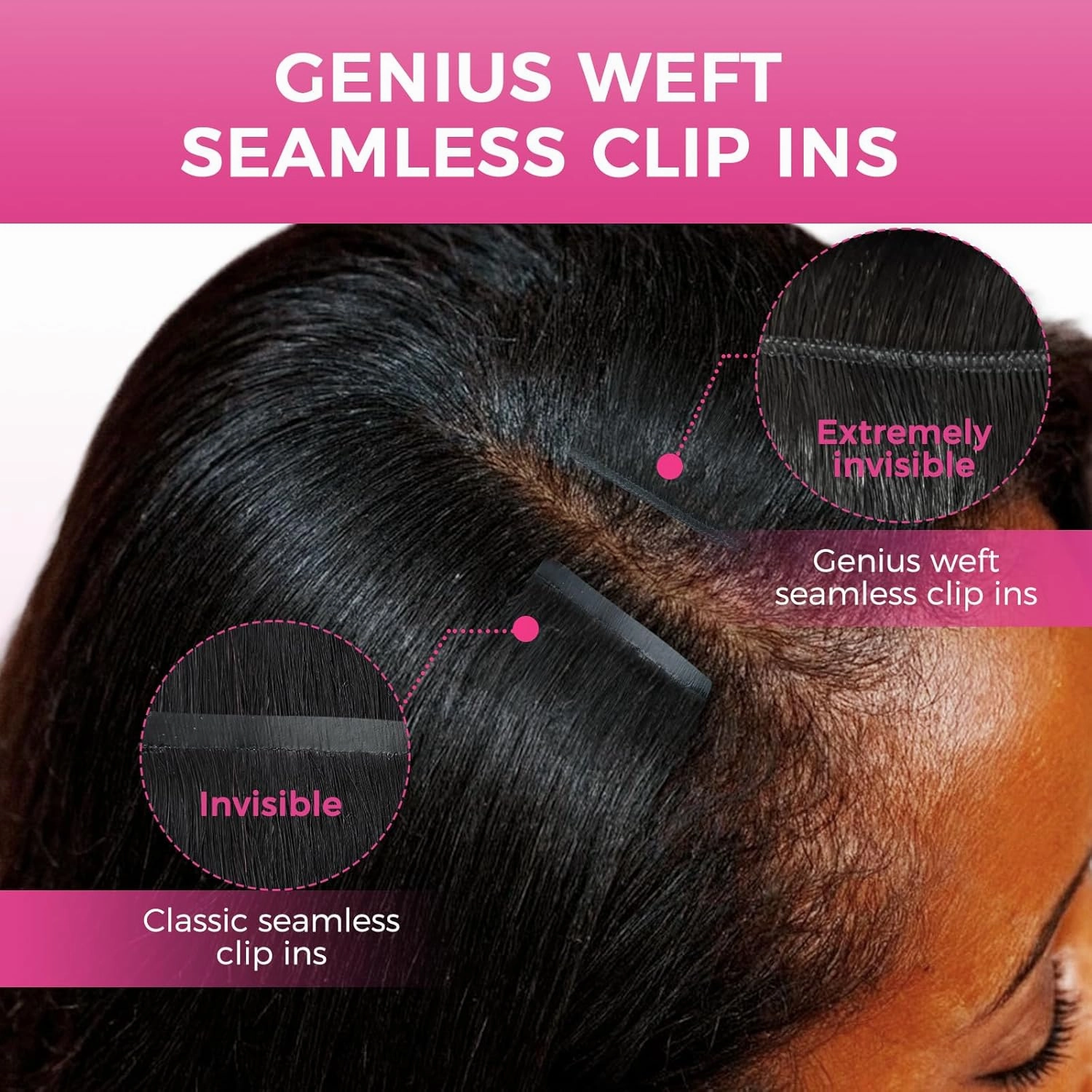 Lashey Genius Weft Hair Extensions Human Hair Natural Black Body Wave 7pcs 110g 14 Inch Hair Extensions Real Soft Thin Weft Clip ins for Women