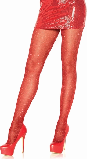 Leg Avenue womens Lurex Shimmer Tights. tights, Red/Red, One Size US