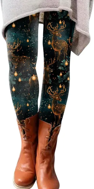 Leggings for Women Winter Leggings Artistic Splash Printed Soft Stretchy Pants Women's Pants Plus Size Snow Lined