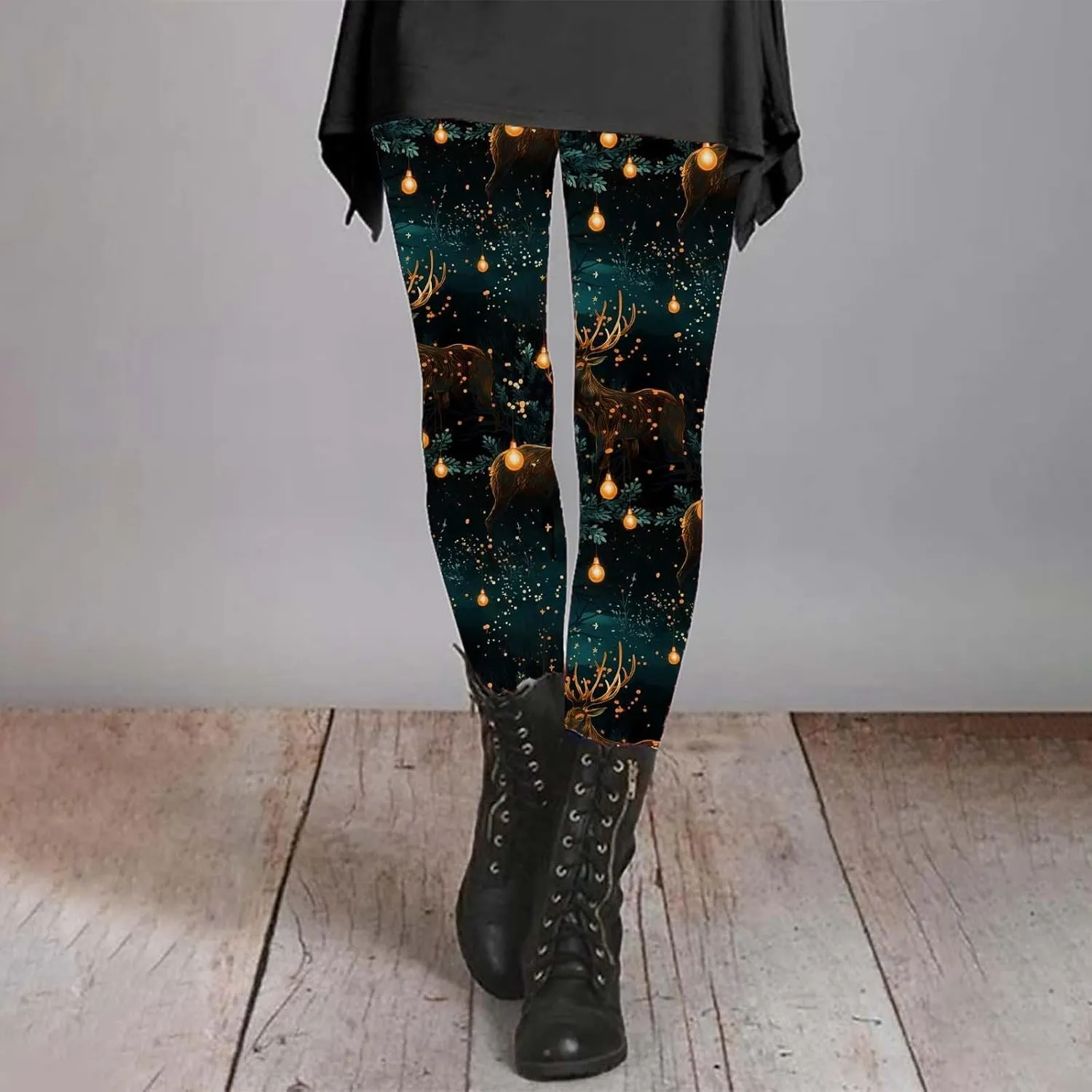 Leggings for Women Winter Leggings Artistic Splash Printed Soft Stretchy Pants Women's Pants Plus Size Snow Lined