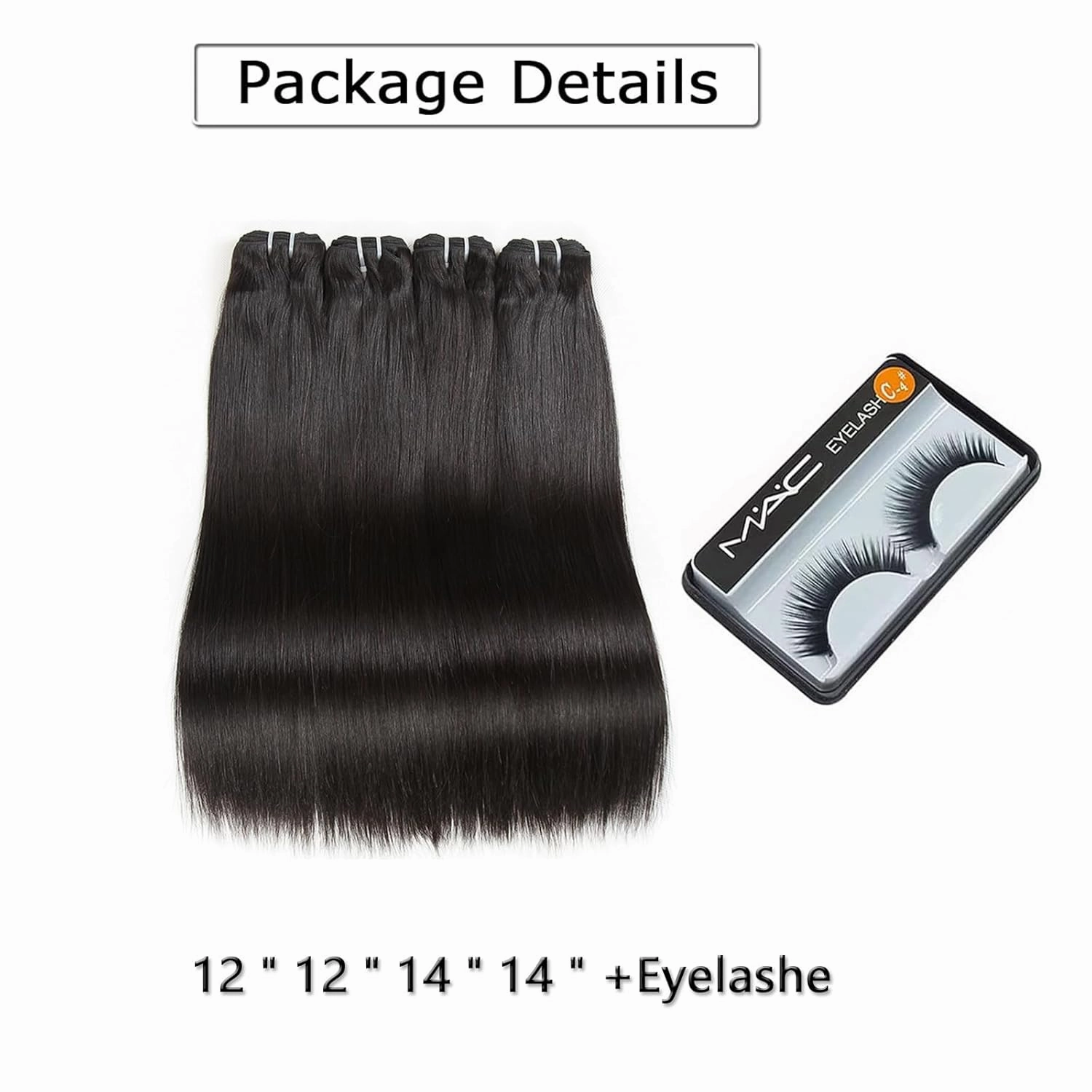 Liang Dian Human Hair Bundles 12 12 14 14 Inch Straight Bundles Human hair 12A Brazilian Virgin Hair 100% Unprocessed Quick Weave Natural Color