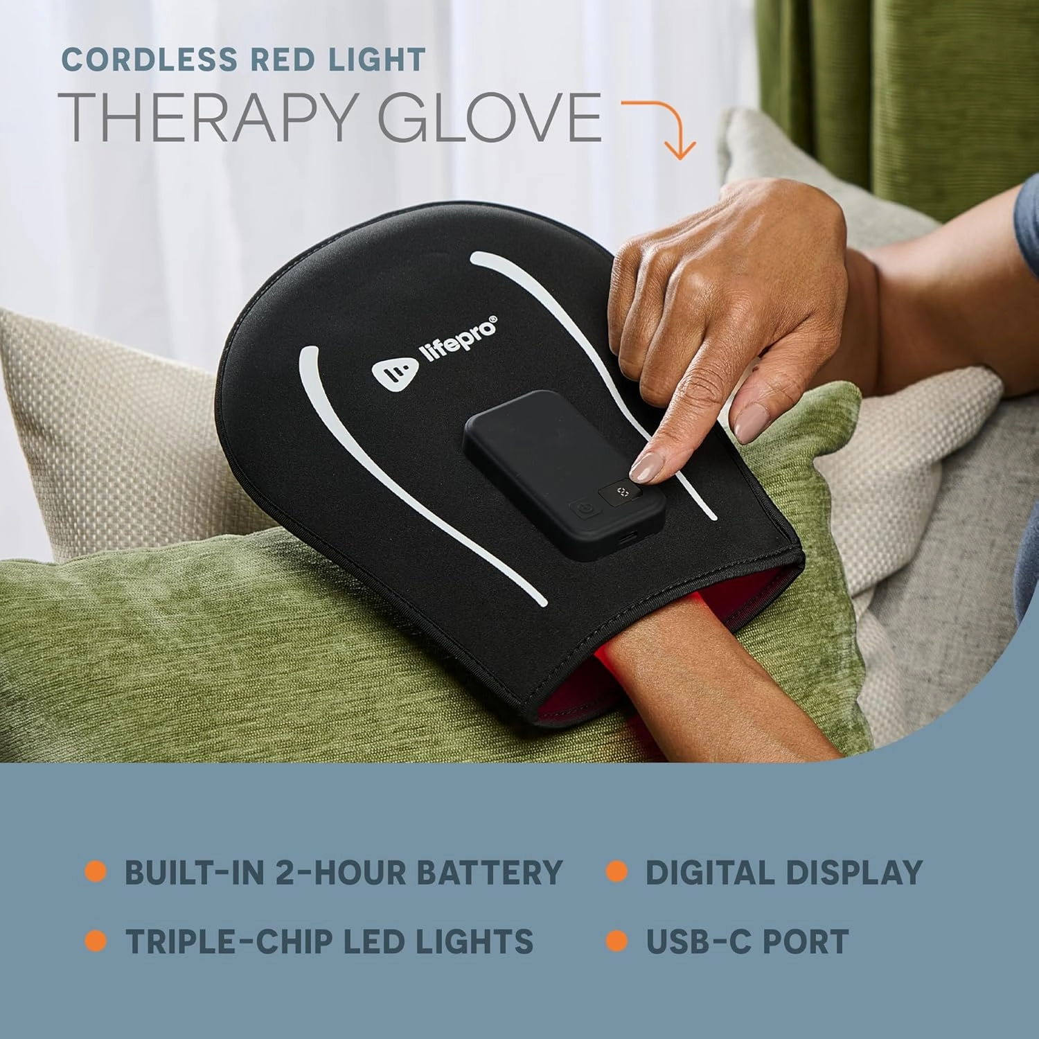 Lifepro Red Light Therapy Foot and Ankle Wrap, Comfortable and Portable, One-Size-Fits-All, 2 Effective Wavelengths, Invisible Near-Infrared Red Light Therapy Glove for Joints, Muscles and Stiffness