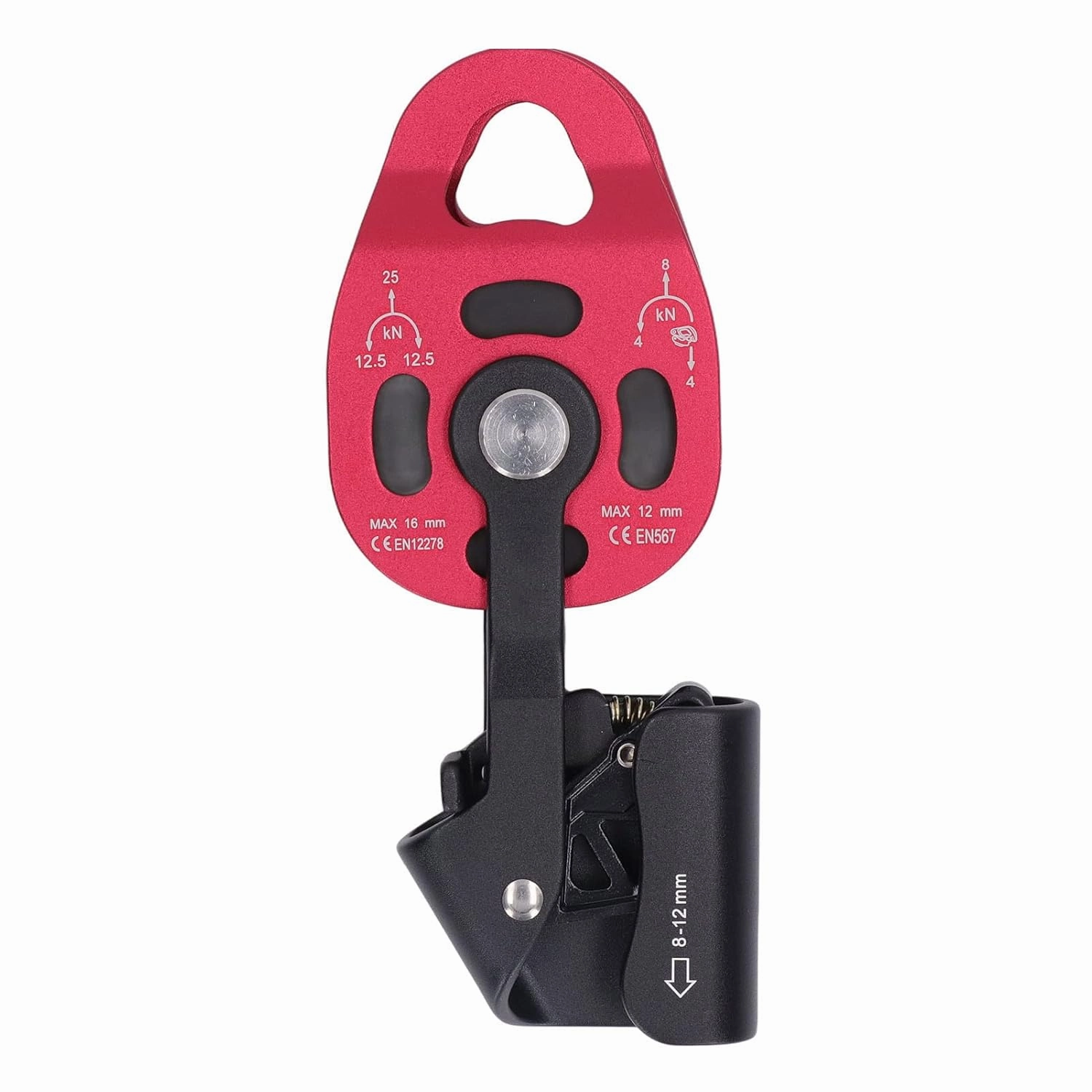 Lift Weight Pulley Heavy Duty for Rock Climbing High Altitude with 8-12mm Rope (Red)