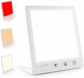 Light Therapy Lamp and Red Light Therapy for Face, UV-Free Sun Lamp with 660nm Red Light and 12000 Lux Bright White Light, Detachable Stand for Boosting Mood & Improving Skin Heal-th.
