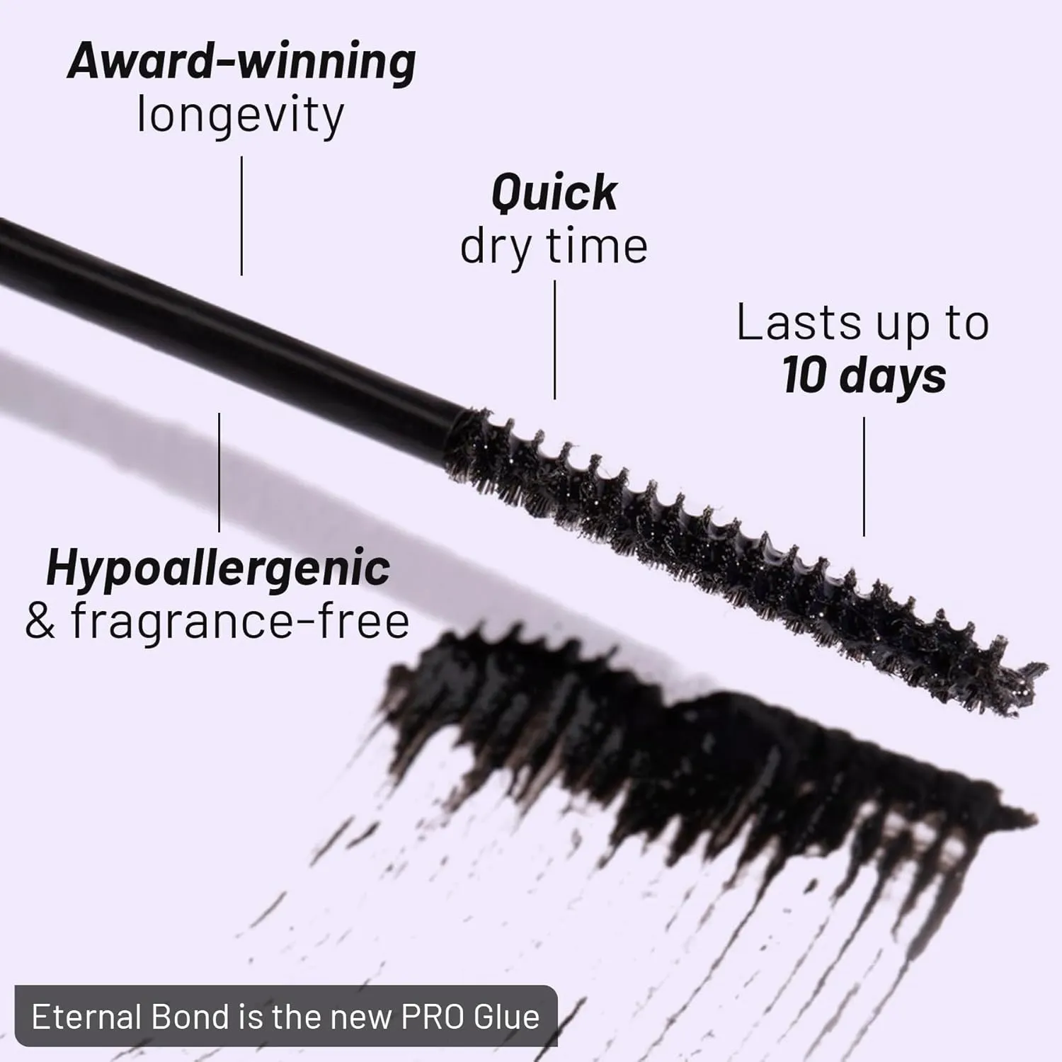 Lilac St - Eternal Bond (Black) - Lash Cluster Glue - Quick Dry Formula - Mini Mascara Wand Applicator - Strong & Flexible Hold - Waterproof - Sensitive Eyes Safe - Cruelty Free, Vegan, Women Founded