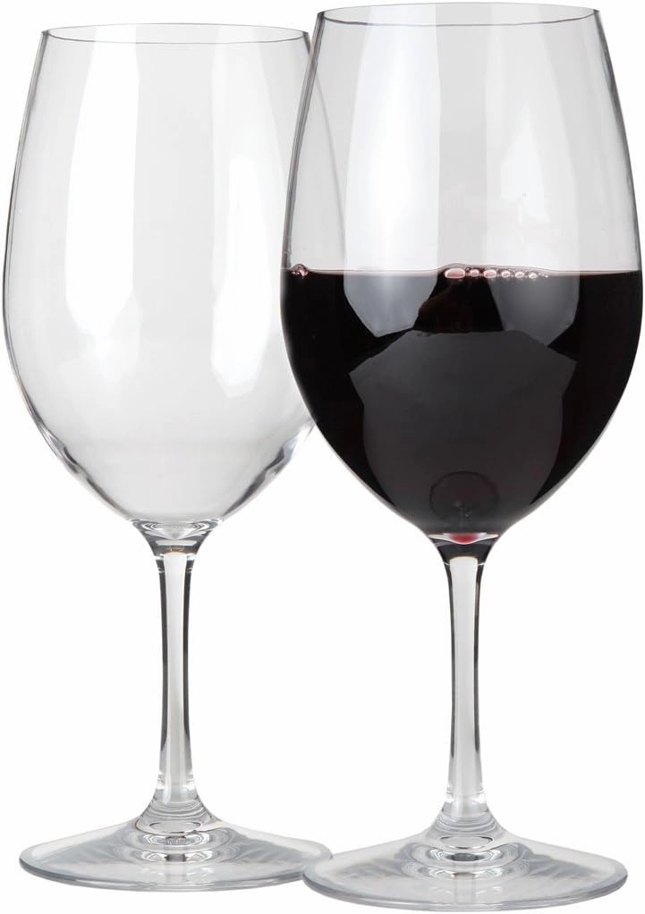 Lily's Home Unbreakable Cabernet and Merlot Bordeaux Red Wine Glasses, Made of Shatterproof Tritan Plastic, for Indoor and Outdoor Use, Reusable and Crystal Clear 20 oz. Each, Set of 2