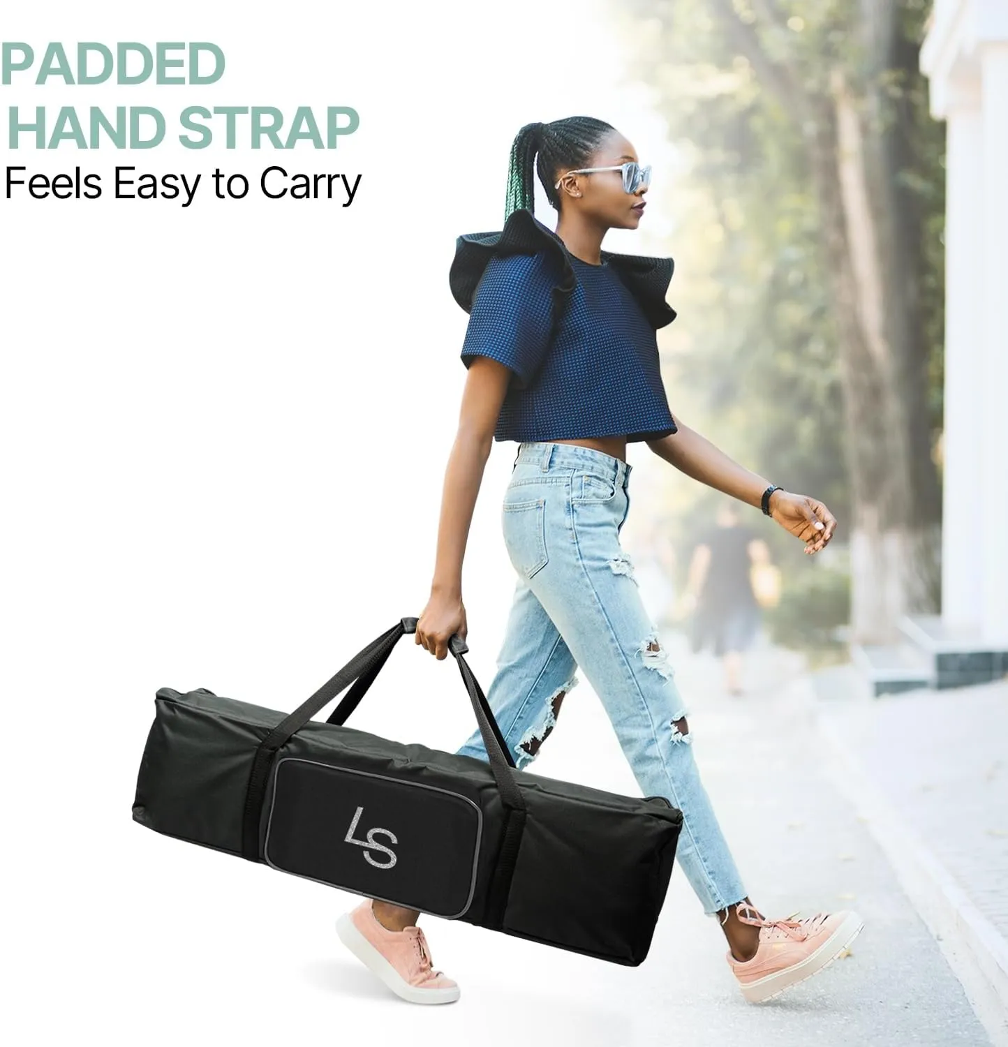 LimoStudio 30 x 10 x 10 inch (L x W x H) Soft Frame, Photo Equipment Medium Carry Bag, Hand Strap, Front Pocket, Thick Padded Soft Cushion Storage Protection, Foldable Collapsible Case, AGG3424