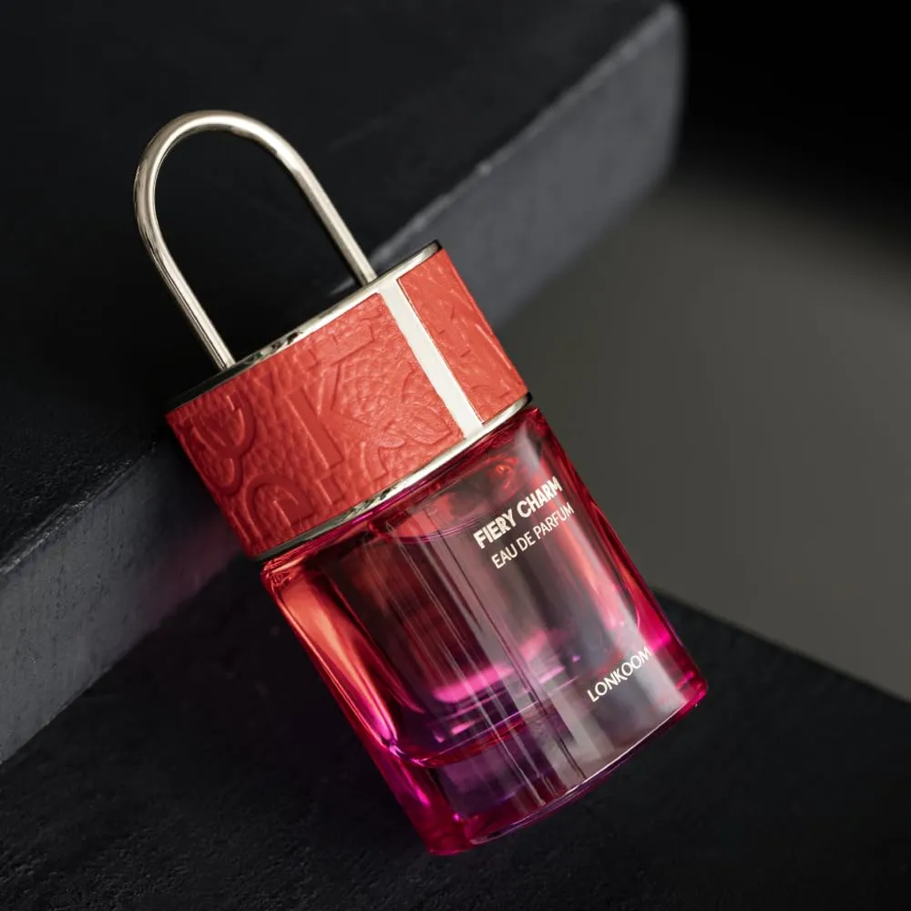 LOCK Fiery Charm Perfume for Women, 1.7 Fl Oz/50ml Eau De Parfum Spray Long-Lasting Fragrance, Floral Fruity Notes of Passionfruit, Grapefruit, Pineapple, Tangerine, Strawberry, Musk