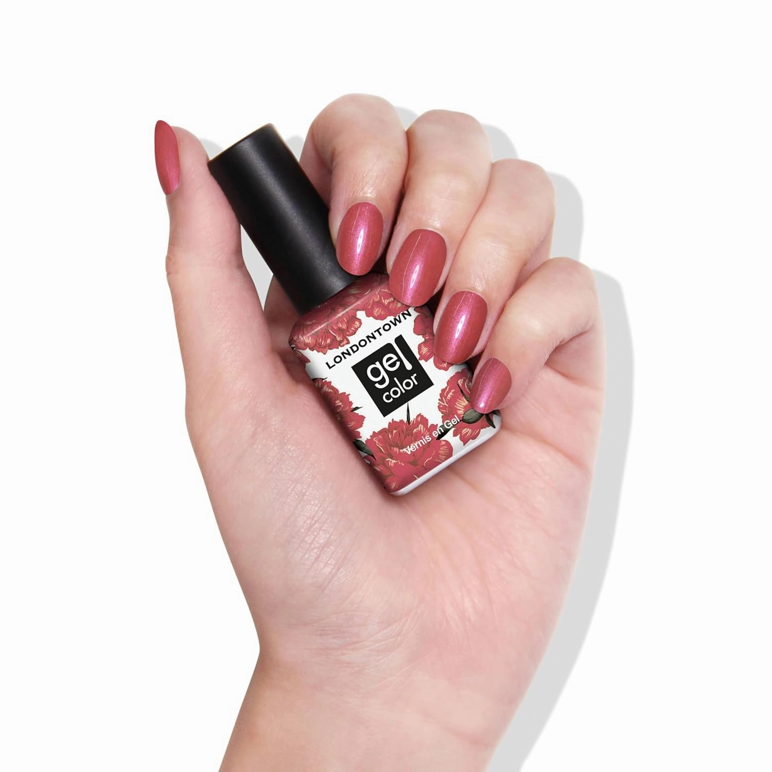 LONDONTOWN UV/LED Gel Nail Polish - Long Lasting, Chip Resistant High Shine Color - Glossy Shimmery Red Orange, 12ml/.40fl oz