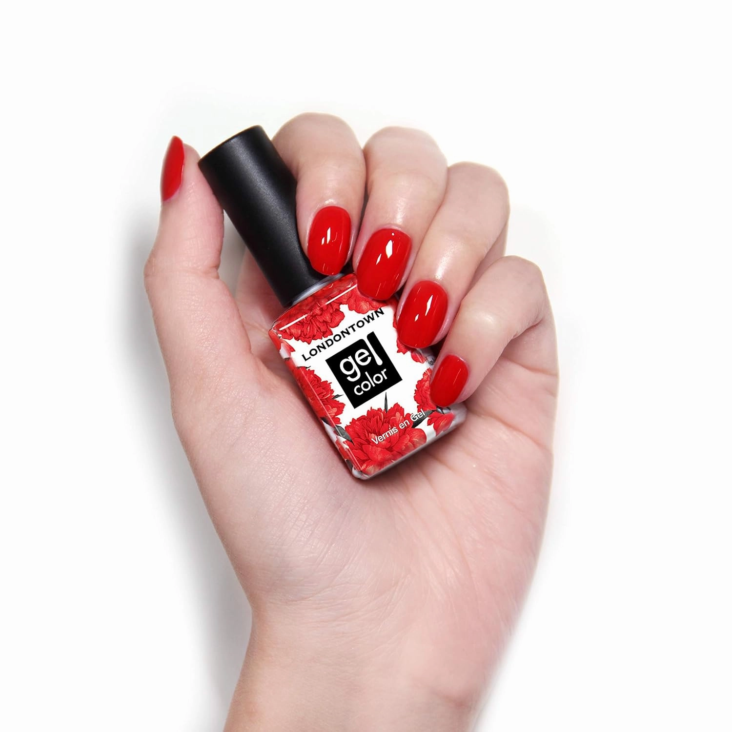LONDONTOWN UV/LED Gel Nail Polish - Long Lasting, Chip Resistant High Shine Color - Glossy Shimmery Red Orange, 12ml/.40fl oz