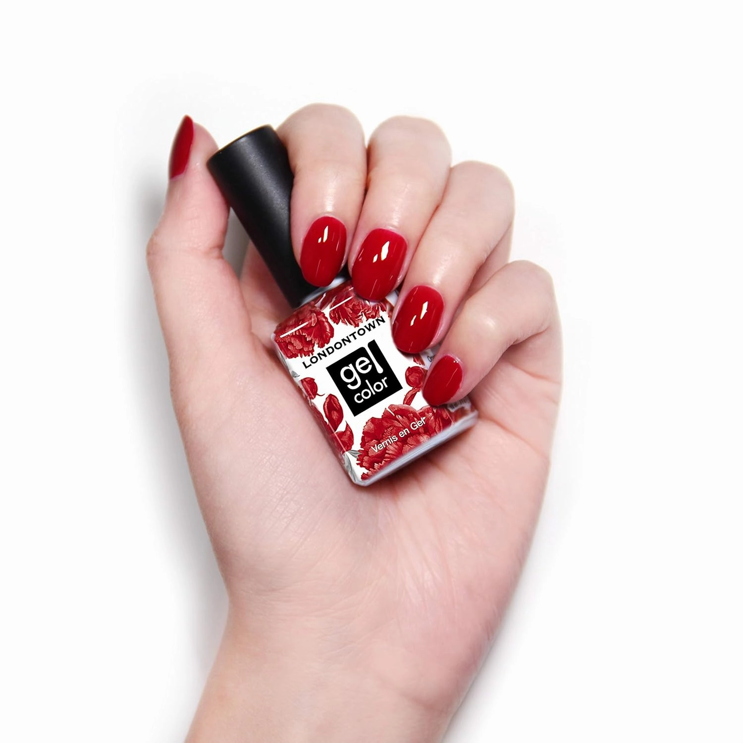 LONDONTOWN UV/LED Gel Nail Polish - Long Lasting, Chip Resistant High Shine Color - Glossy Shimmery Red Orange, 12ml/.40fl oz