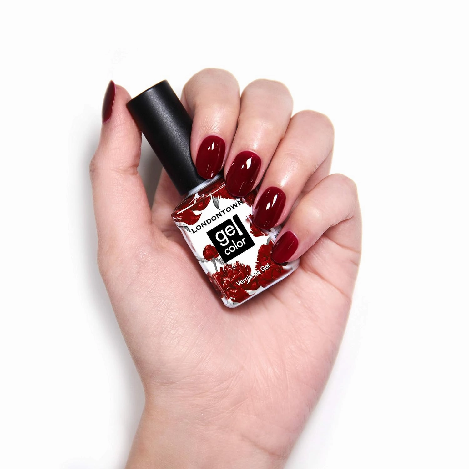 LONDONTOWN UV/LED Gel Nail Polish - Long Lasting, Chip Resistant High Shine Color - Glossy Shimmery Red Orange, 12ml/.40fl oz