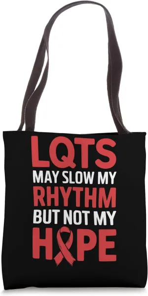Long QT Syndrome Awareness Heart Disorder Red Ribbon Tote Bag