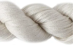 Lotus Yarns Silky Cashmere Fingering Weight Knitting Yarn Skein Shiny Soft and Breathable Crochet Yarn, Great for Shawl, Scarves, Top and Craft Projects (01-White)