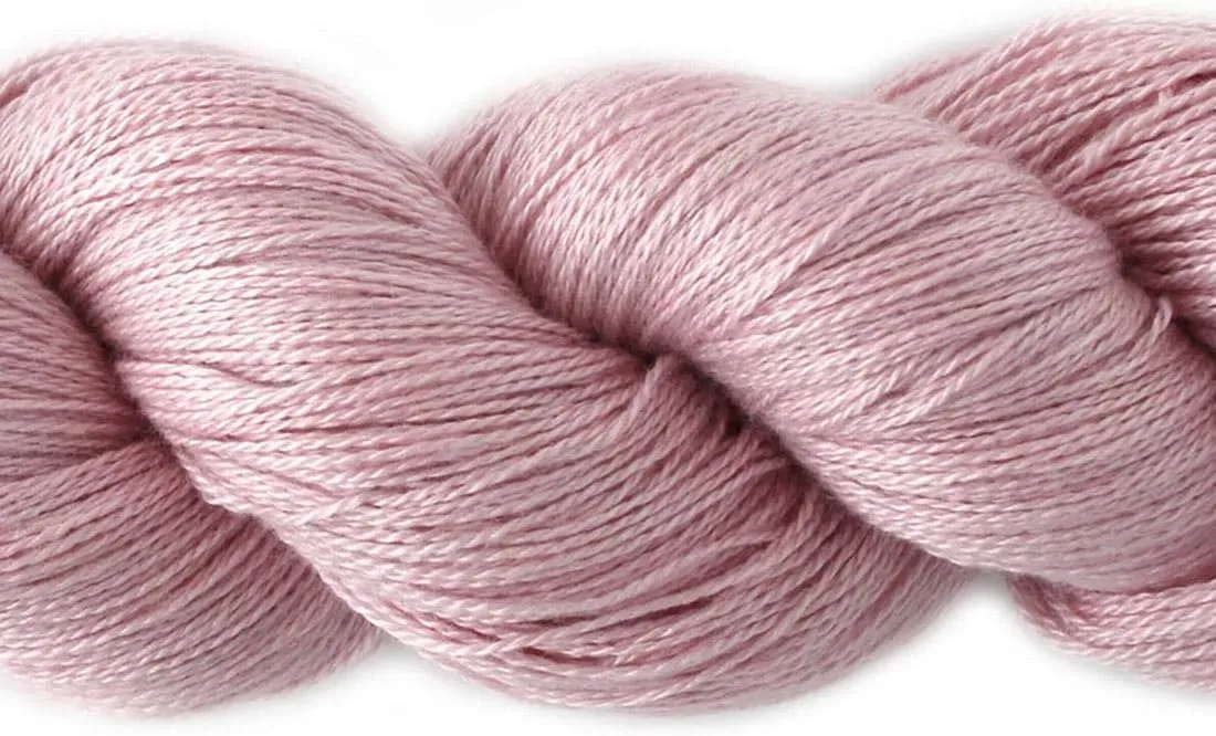 Lotus Yarns Silky Cashmere Fingering Weight Knitting Yarn Skein Shiny Soft and Breathable Crochet Yarn, Great for Shawl, Scarves, Top and Craft Projects (04-Light Pink)