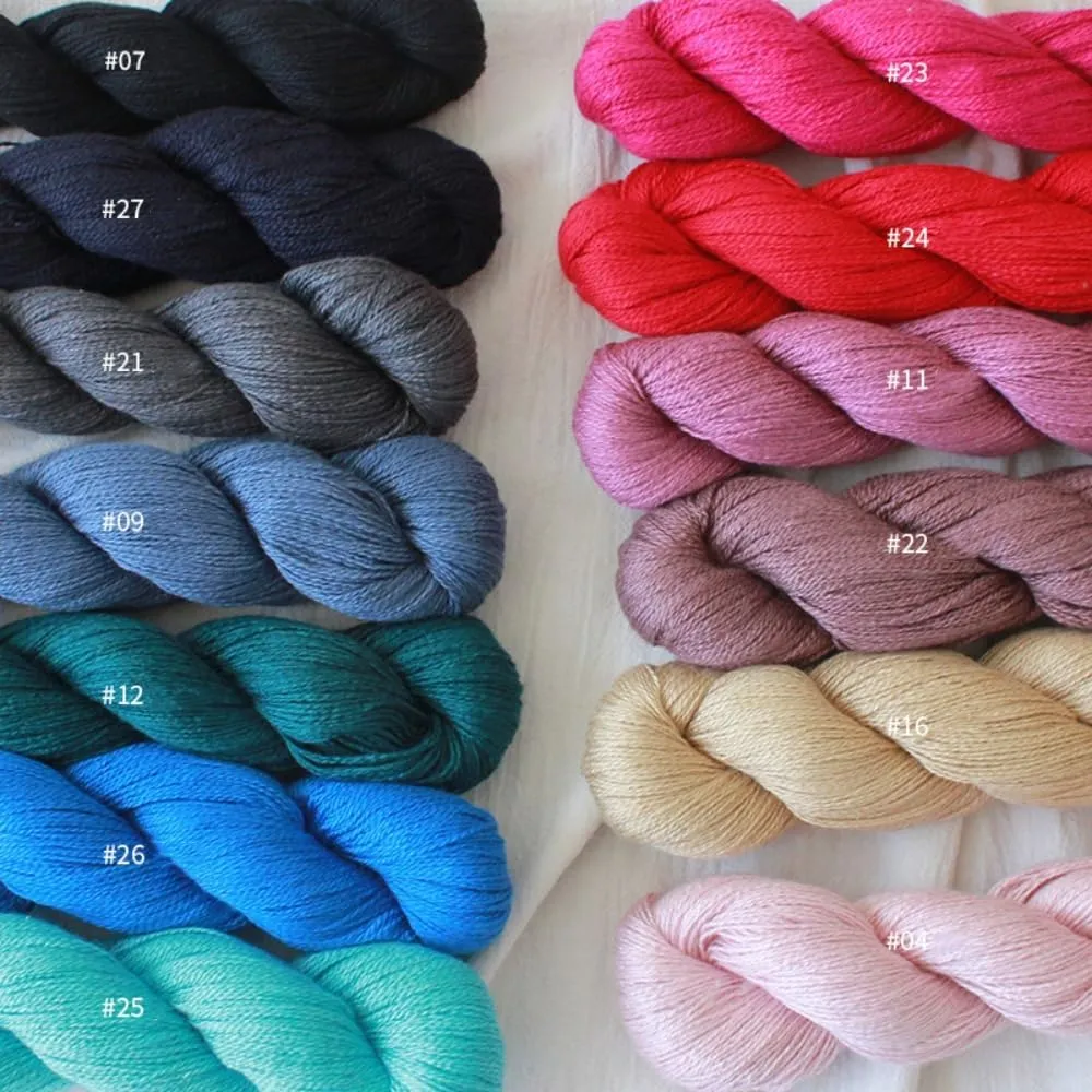 Lotus Yarns Silky Cashmere Fingering Weight Knitting Yarn Skein Shiny Soft and Breathable Crochet Yarn, Great for Shawl, Scarves, Top and Craft Projects (04-Light Pink)