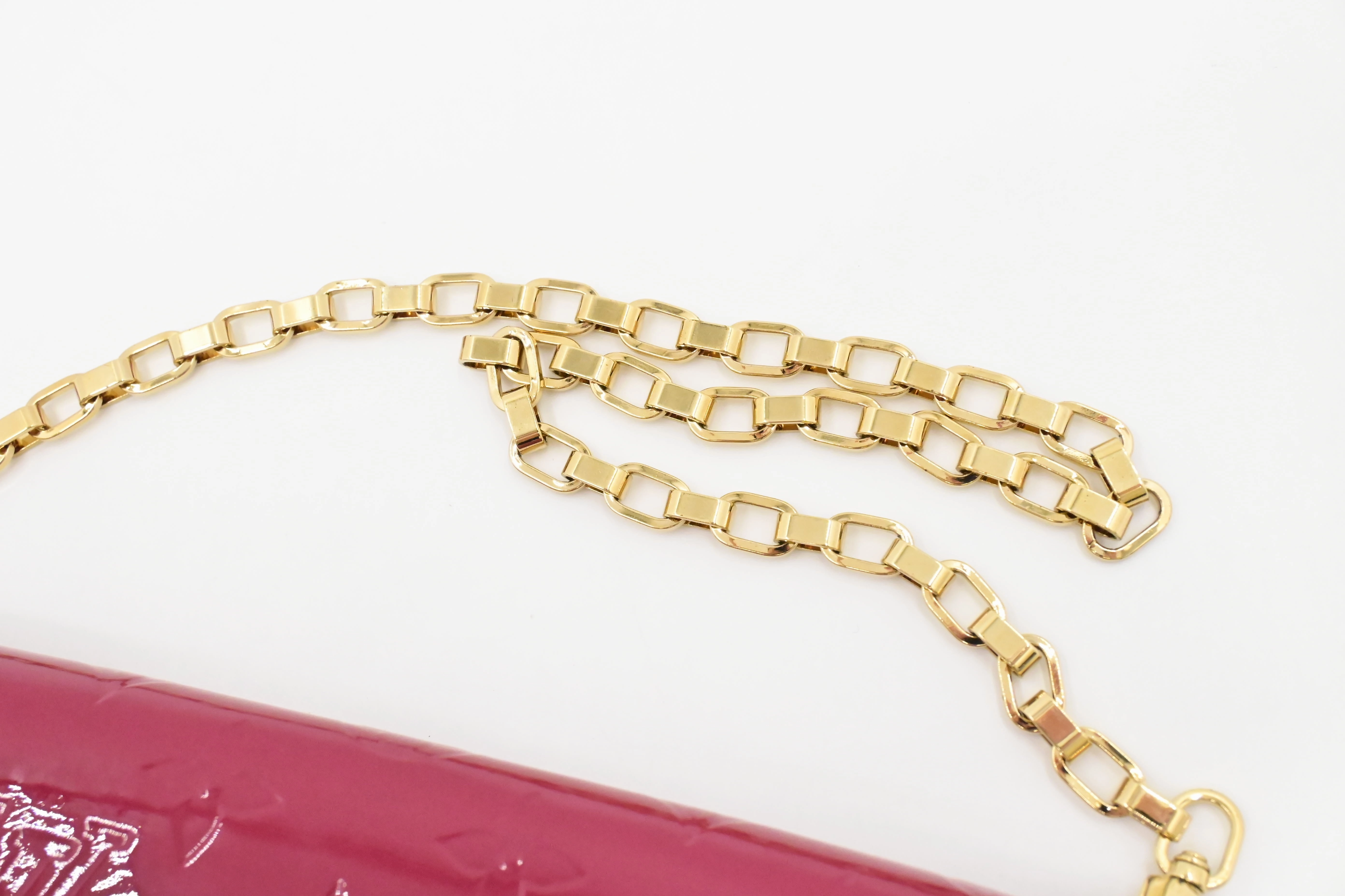 Louis Vuitton Wallet on Chain in Rose Pop Vernis Leather