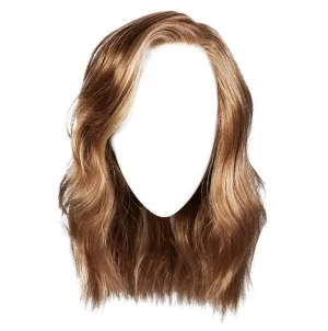 Love Wave Layered Shoulder-Length Wig With Soft Barrel Curled Waves by Hairuwear, Average Cap, GL11-25 Honey Pecan