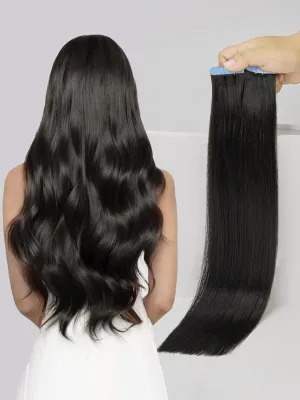 LOVELINE Tape in Hair Extensions Human Hair, Natural Black, 14 Inch 20pcs 40g, Skin Weft Seamless Invisible, Soft and Thick Luxury Remy Human Hair Extensions