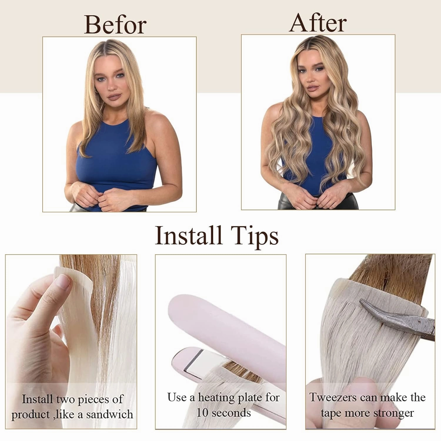 Loxxy Tape in Human Hair Extensions Brazilian Remy hair extension Skin Weft Double Side Tape in Hair Extensions for Women Seamless PU Natural Black #1B 20pcs 50gram 14inch