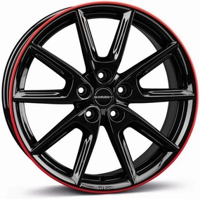 LX18 8x18 ET40 5x112 Black with Red Accents Aluminum Passenger Car Wheel