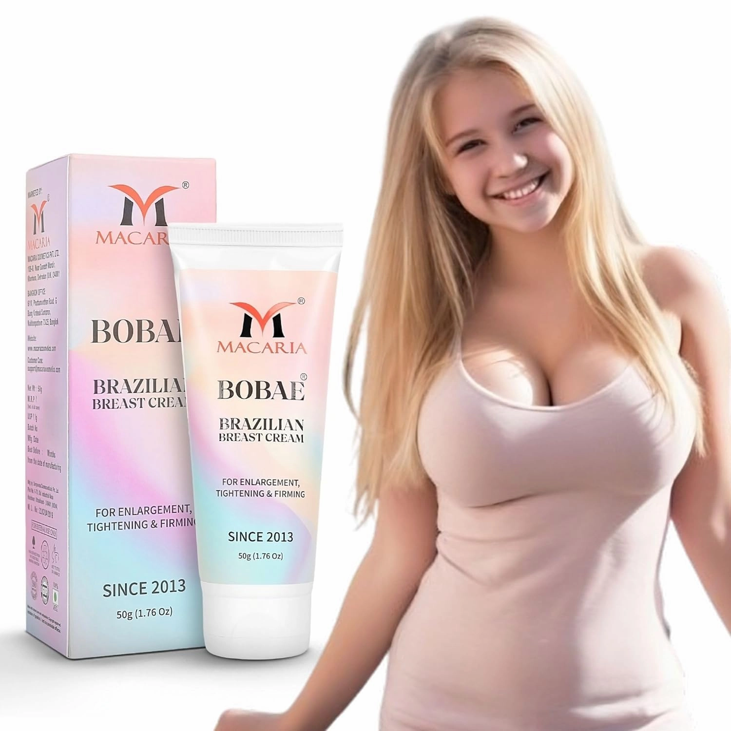 MACARIA Bobae Brazilian Natural Breast Cream Plumping Breast Firming Cream Lifting Sagging Firming Massage Breast Cream