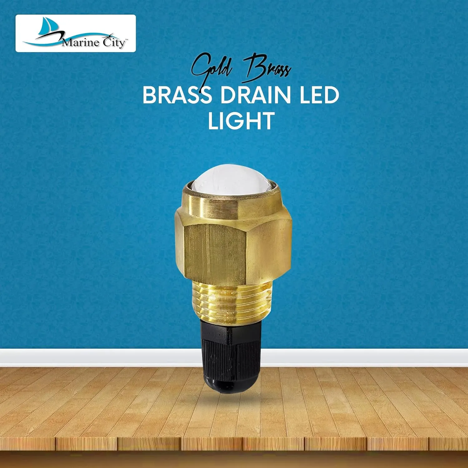 MARINE CITY Brass Drain LED Light Underwater Durable & Corrosion-Resistant, Easy Installation, for Marines, Boats, Yachts, Pool Lights