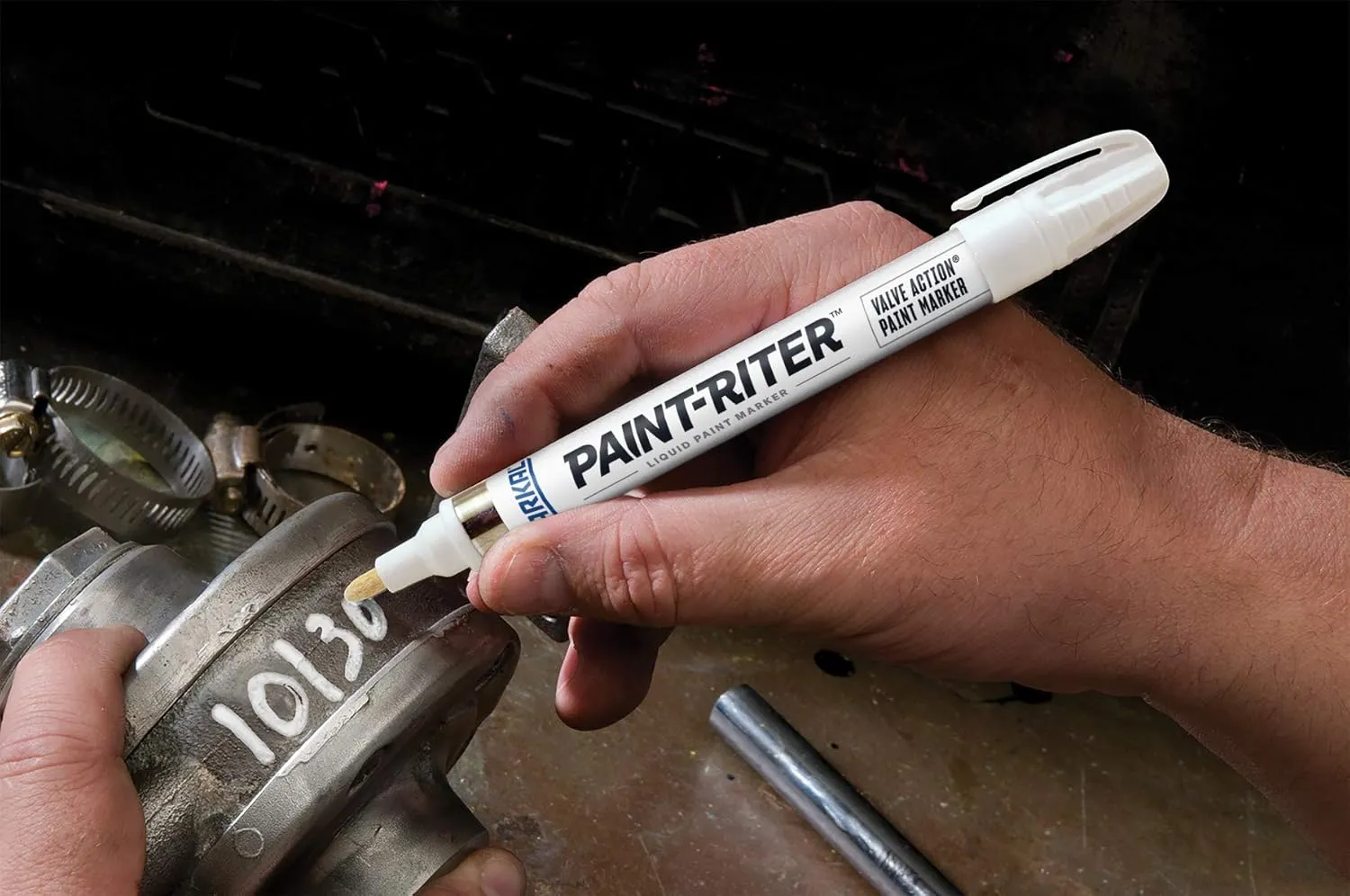 Markal 96822 - Paint-Riter Valve Action Fast-Drying Liquid Paint Marker Provides Long-Lasting, Wear- and Weather-Resistant Marks, With 1/8in Bullet Tip, Red Color (12 Markers), Made in USA