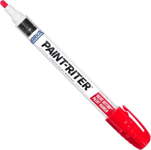 Markal 96822 - Paint-Riter Valve Action Fast-Drying Liquid Paint Marker Provides Long-Lasting, Wear- and Weather-Resistant Marks, With 1/8in Bullet Tip, Red Color (12 Markers), Made in USA