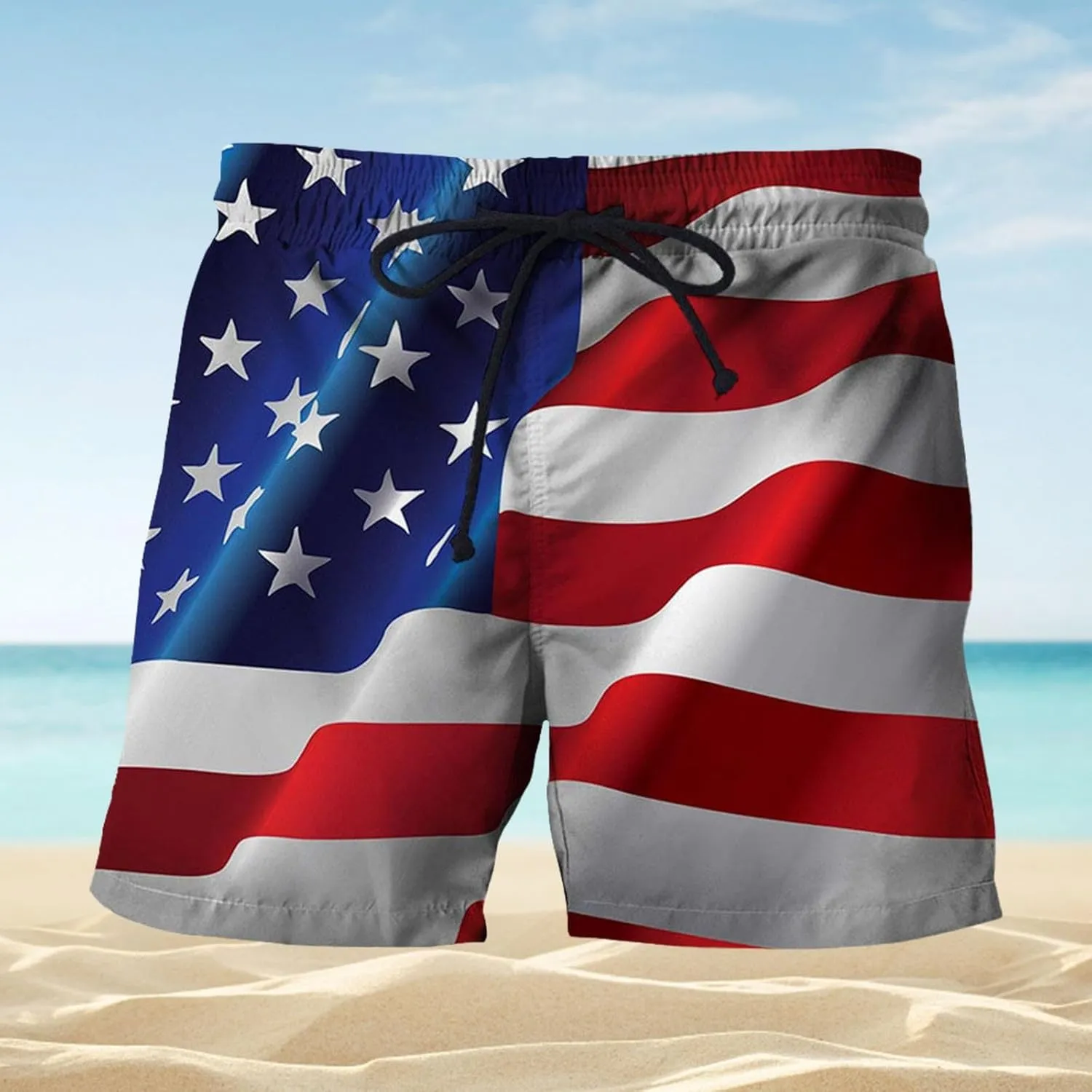 Men Casual Summer Shorts Short Loose Tether Pocket Board Casual Pant Short Beach Fashion Khaki Summer Shorts for Men
